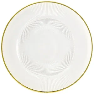 Тарелка  "Мистраль" прозрачная с золотым кантом - Фото 1