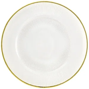 Тарелка  "Мистраль" прозрачная с золотым кантом