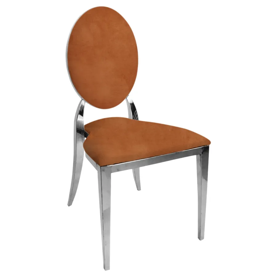 Стул "Вашингтон" серебряный, рыжая лиса бархат - Фото миниатюра 1