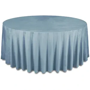 Скатерть бархатная "Бета" голубой сапфир круглая