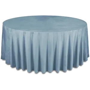 Скатерть бархатная "Бета" голубой сапфир круглая