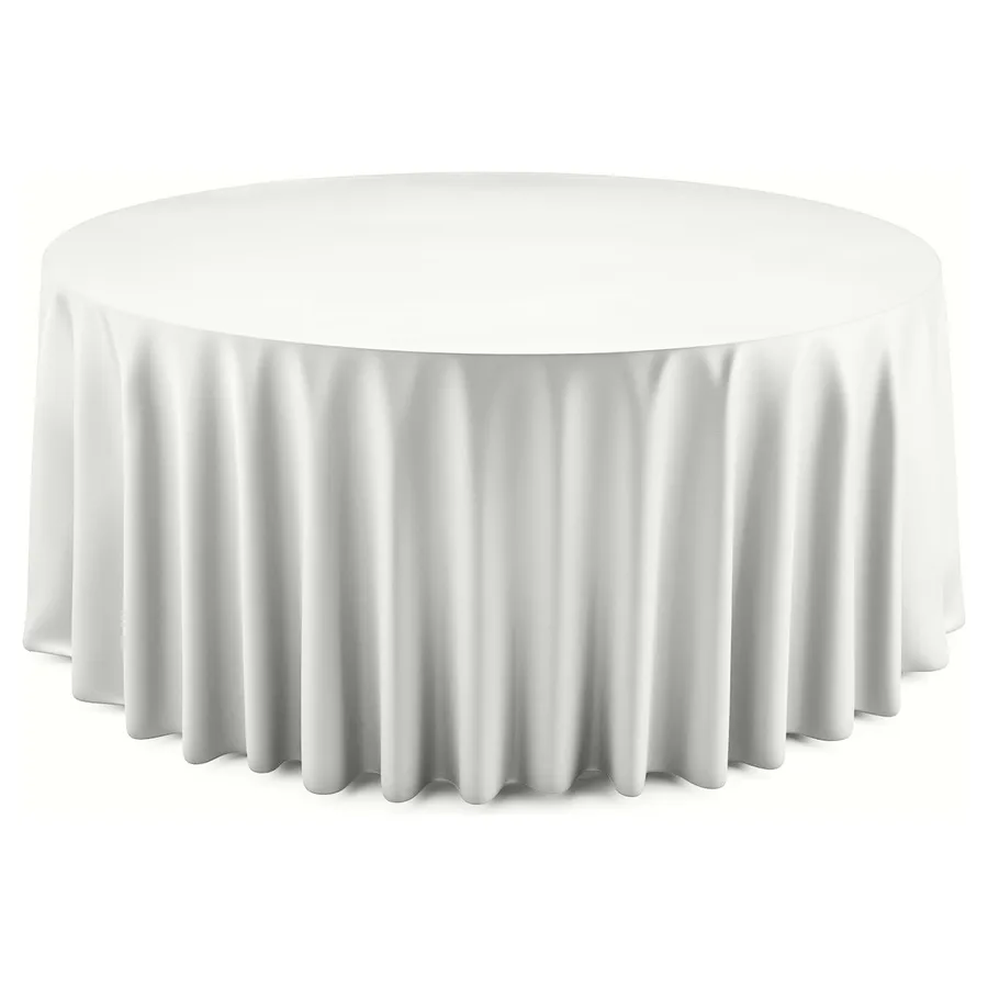 Скатерть "Шелк" белая глазурь круглая - Фото миниатюра 1