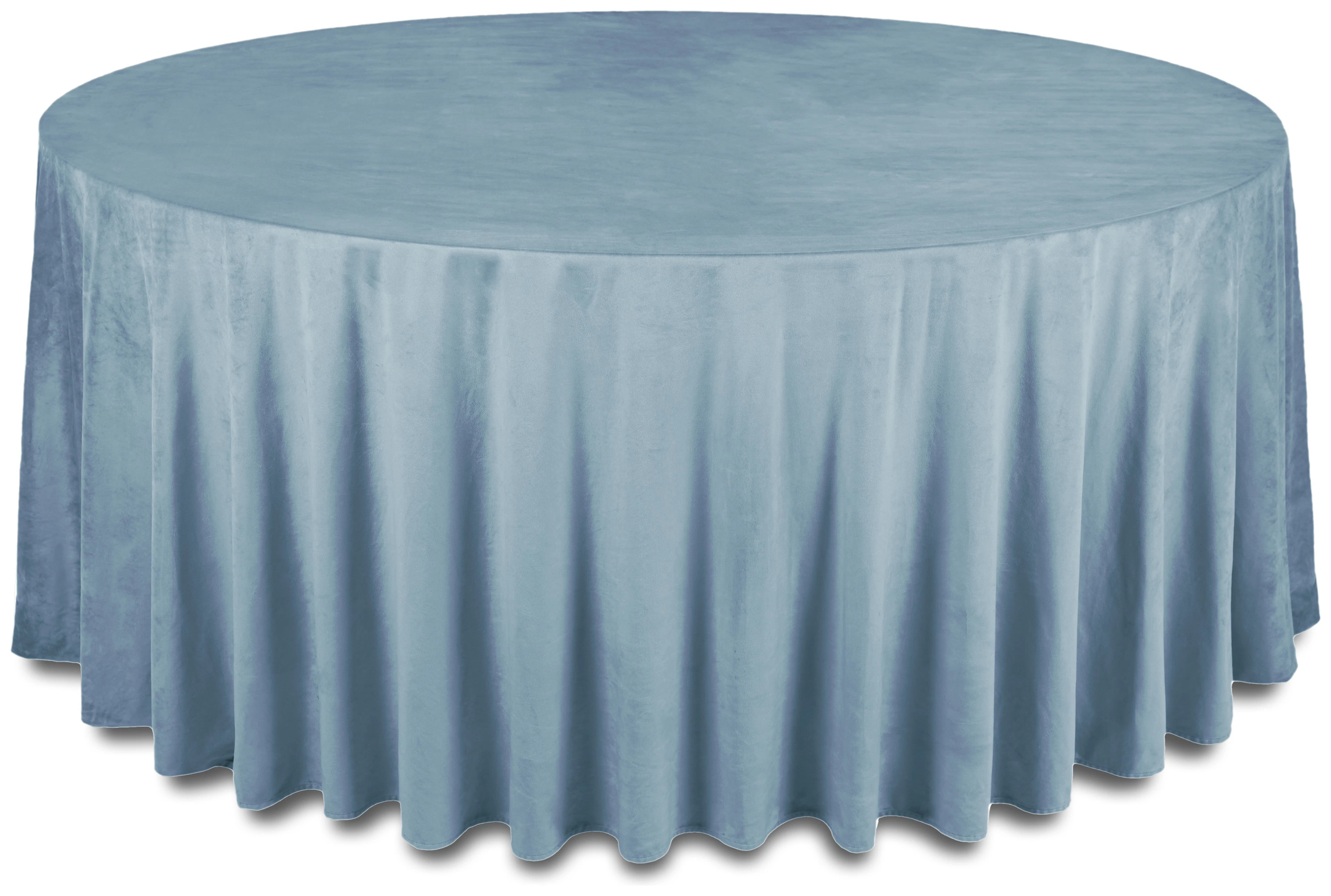 Скатерть бархатная "Бета" голубой сапфир круглая