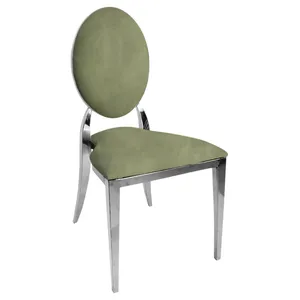 Стул "Вашингтон" серебряный, светло-зеленый бархат