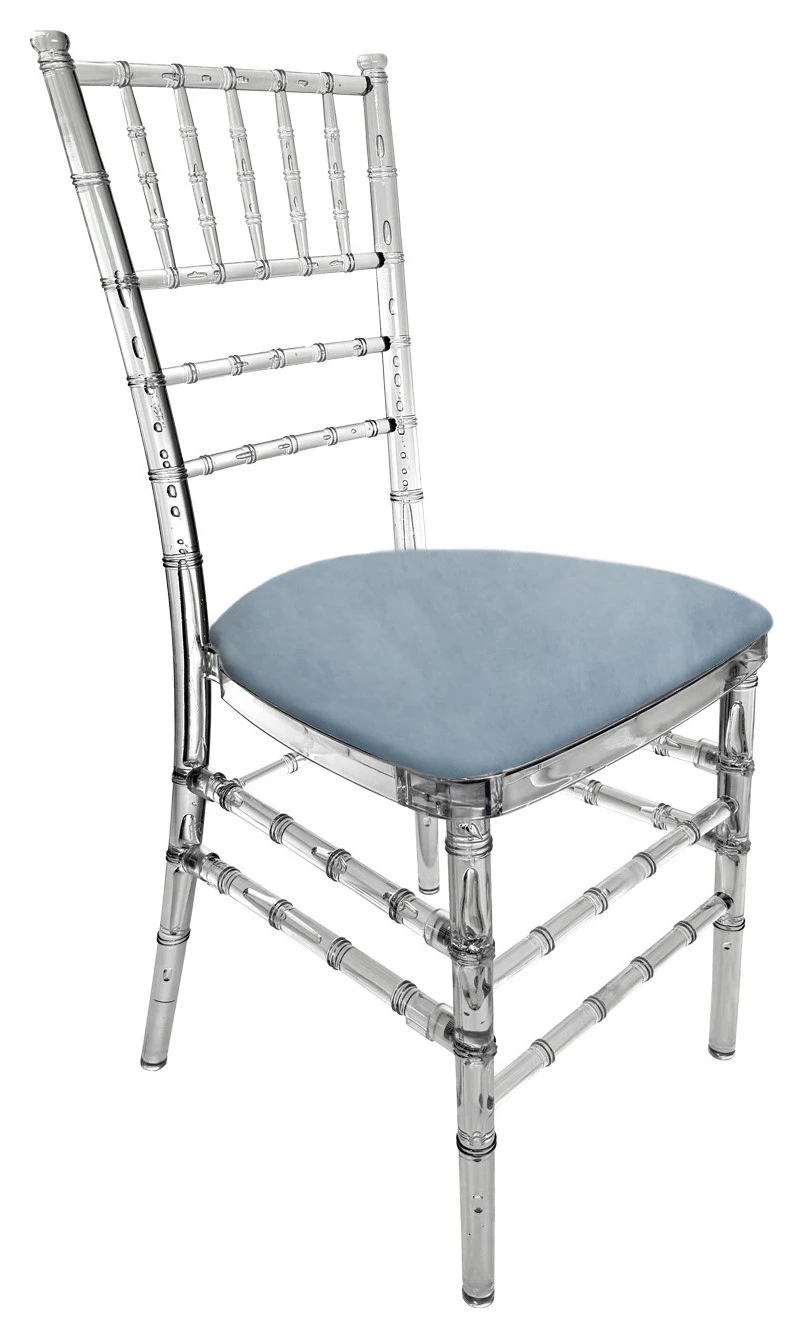 Стул "Тиффани" прозрачный, голубой сапфир бархат