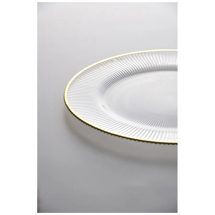 Тарелка  "Мистраль" прозрачная с золотым кантом - Фото миниатюра 3