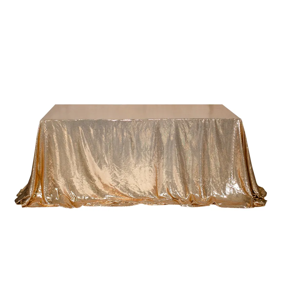 Скатерть с пайетками "Дельта" розовое золото прямоугольная - Фото миниатюра 1