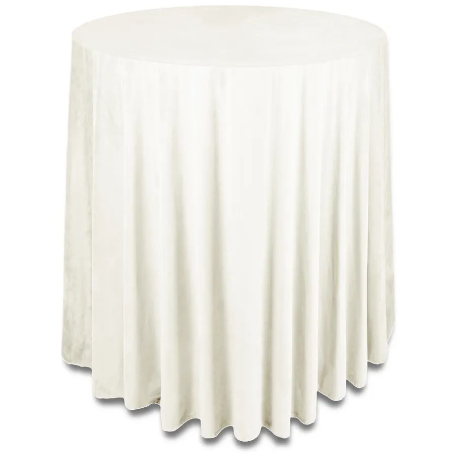 Скатерть бархат "Бета" жемчужная для коктейльного стола - Фото миниатюра 1