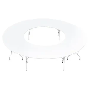 Банкетный стол "Вольф" змейка 4 части круг белый