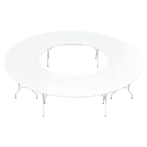 Банкетный стол "Вольф" змейка 4 части круг белый