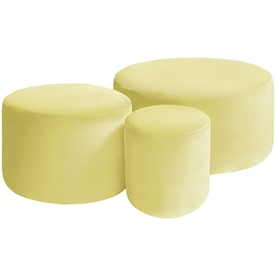 Набор пуфов "Фуфик" спелая дыня бархат - Фото миниатюра 1