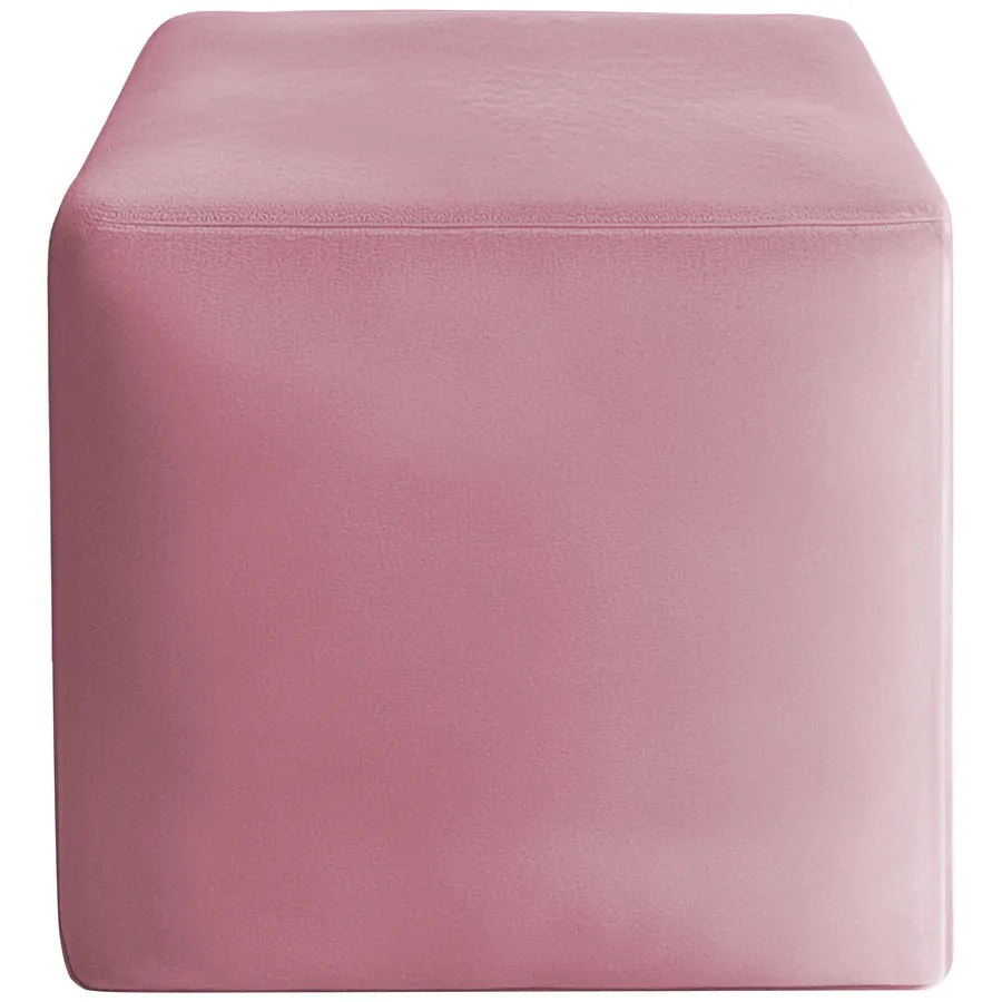Пуфик "Квадро" розовая сакура бархат - Фото миниатюра 1