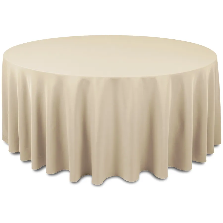 Скатерть "Альфа" бежевая круглая - Фото миниатюра 1