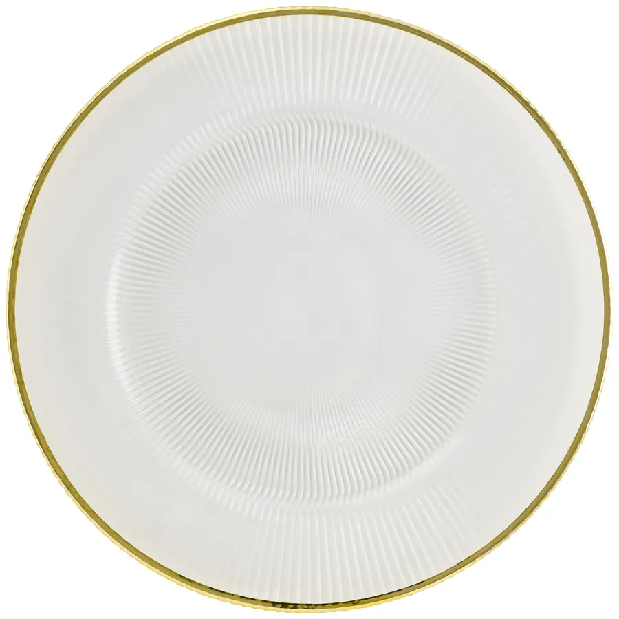 Тарелка  "Мистраль" прозрачная с золотым кантом - Фото миниатюра 2