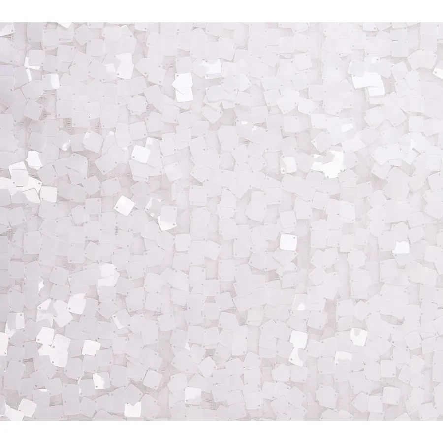 Скатерть с большими пайетками "Дельта" белая прямоугольная - Фото миниатюра 3