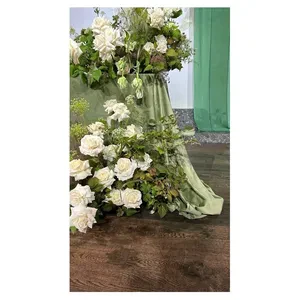 Скатерть бархатная "Бета+" светло-зеленая прямоугольная - Фото 3