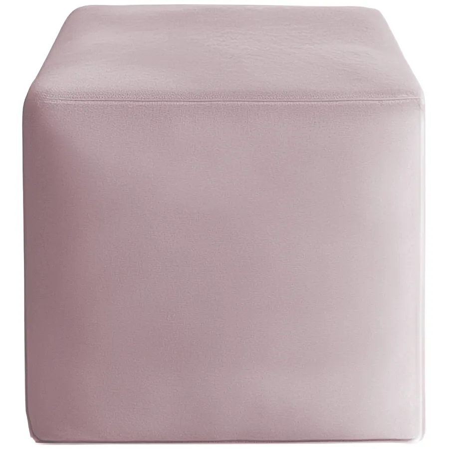 Чехол пуфик "Квадро" | бледно-розовый бархат - Фото миниатюра 1