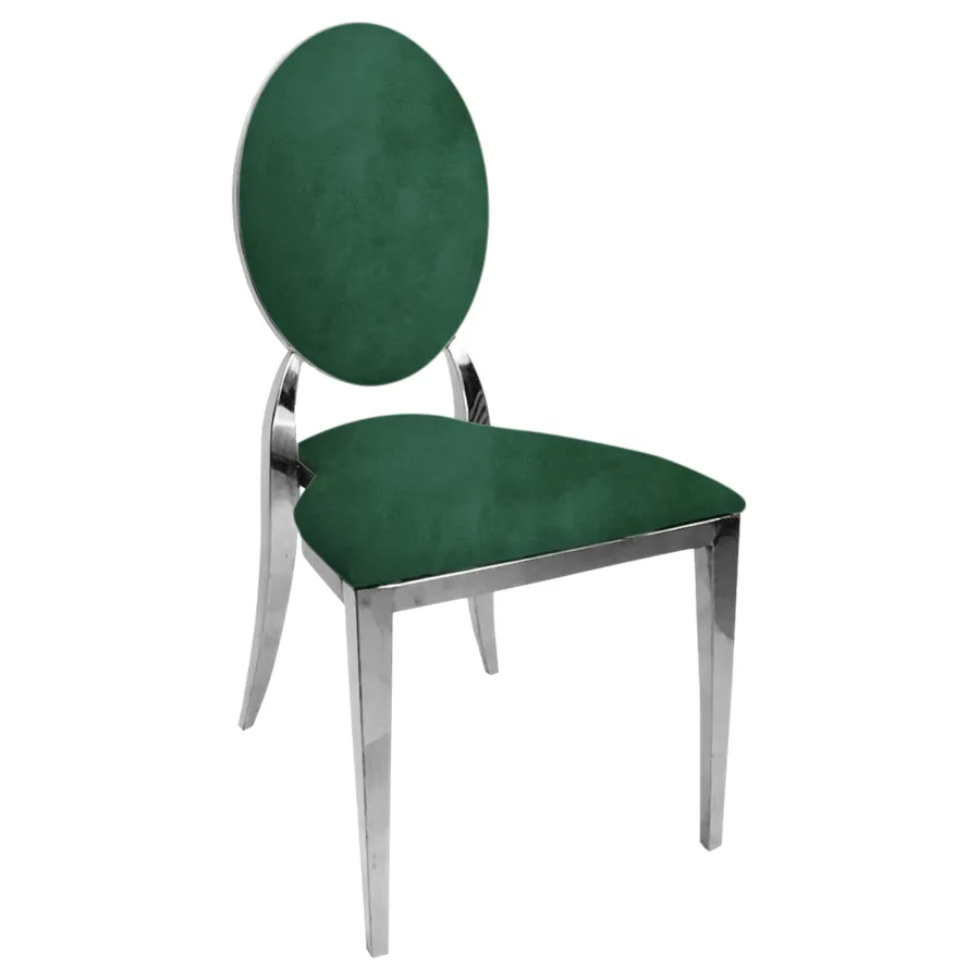 Стул "Вашингтон" серебряный, зеленый малахит бархат - Фото основное 1