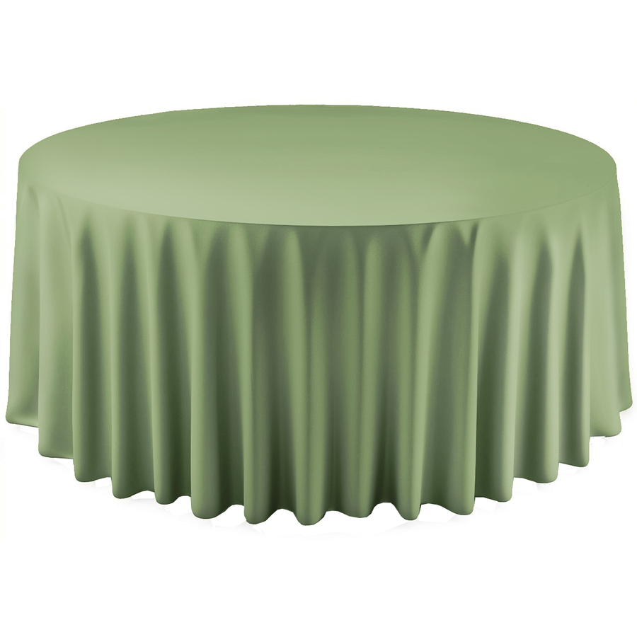 Скатерть "Шелк" зеленая пастель круглая - Фото миниатюра 1