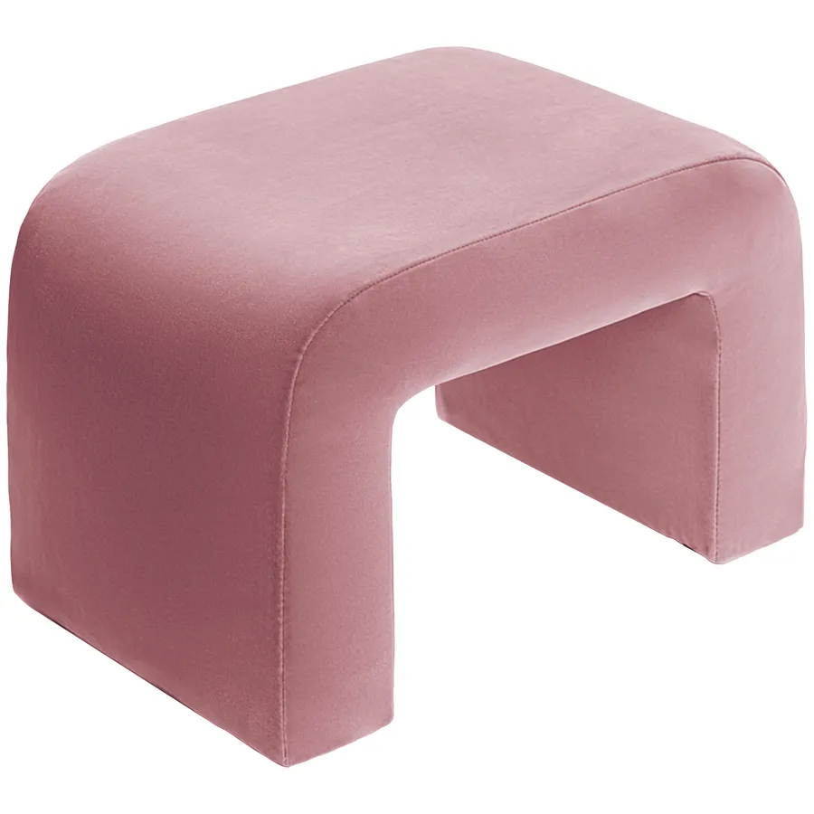 Пуфик "Боу" мини розовая сакура бархат - Фото миниатюра 2