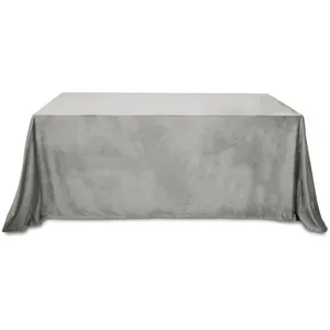 Скатерть бархатная "Бета" серая прямоугольная - Фото 1