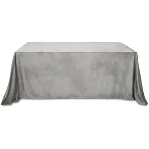 Скатерть бархатная "Бета" серая прямоугольная