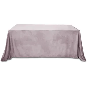 Скатерть бархатная "Бета" пастельно-сиреневая прямоугольная