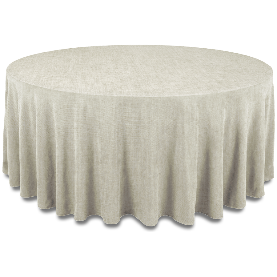 Скатерть "Йота" льняная натуральный холст круглая - Фото миниатюра 1