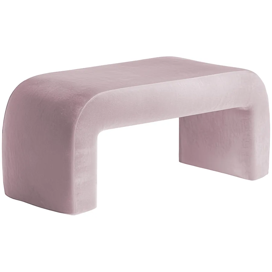 Пуфик "Боу" макс | бледно-розовый бархат - Фото миниатюра 2