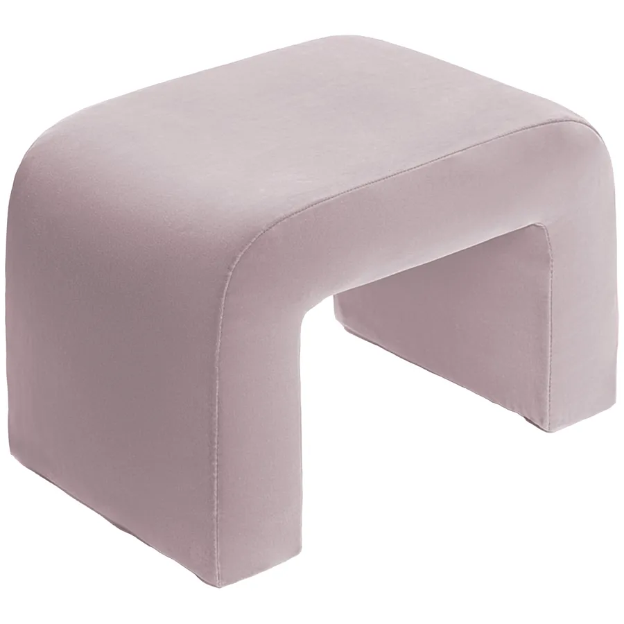 Пуфик "Боу" мини | бледно-розовый бархат - Фото миниатюра 2