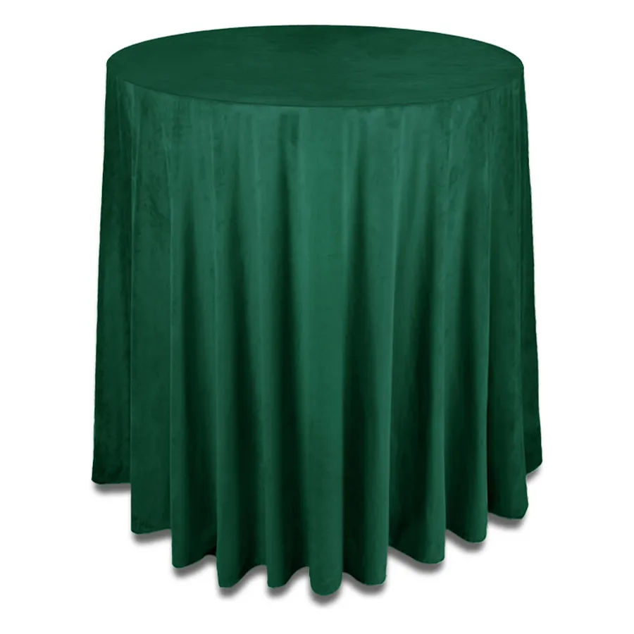 Скатерть бархат "Бета" зеленый малахит для коктейльного стола - Фото миниатюра 1