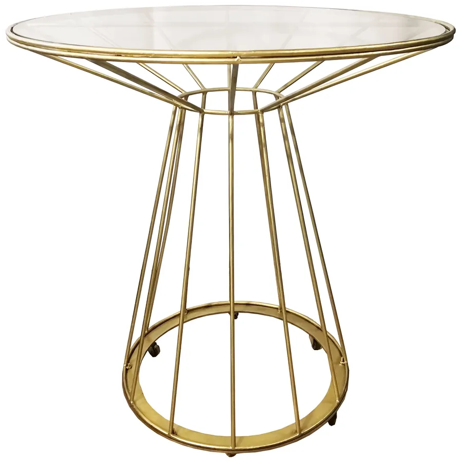 Стол "Минерва" на колесиках золотой - Фото миниатюра 1