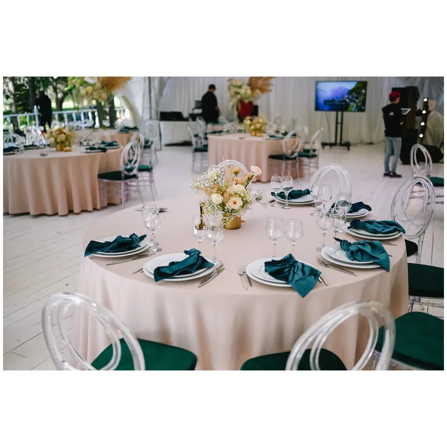 Скатерть "Альфа" латте круглая - Фото миниатюра 5