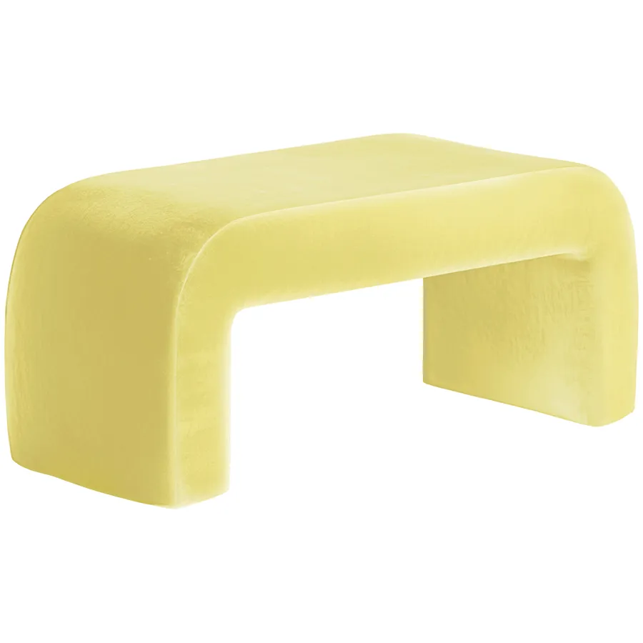 Пуфик "Боу" макс спелая дыня бархат - Фото миниатюра 2