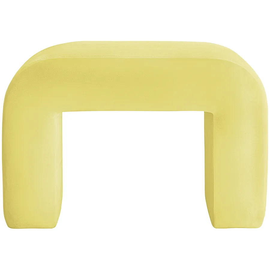 Пуфик "Боу" мини спелая дыня бархат - Фото миниатюра 1