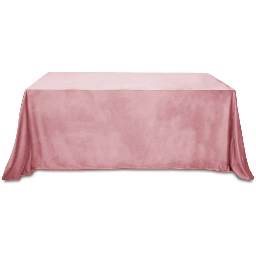 Скатерть бархатная "Бета" розовая сакура прямоугольная - Фото миниатюра 1