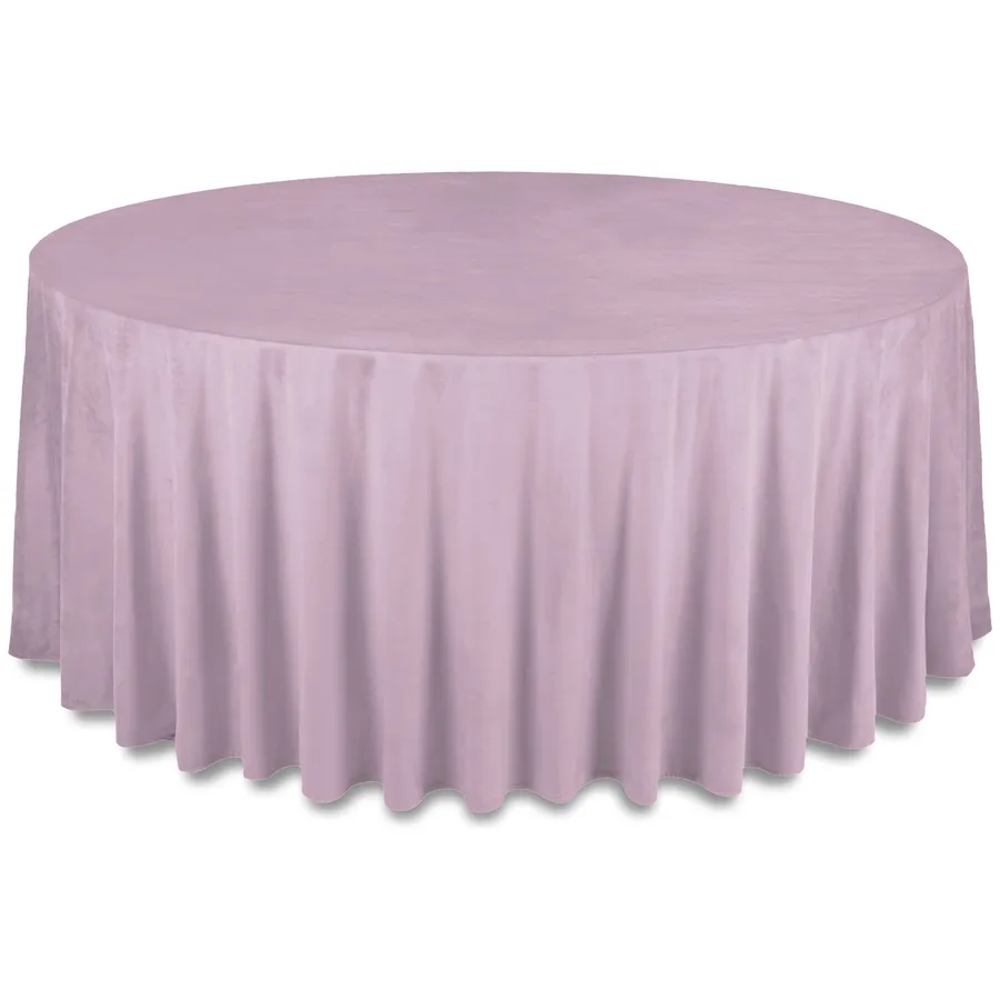 Скатерть бархатная "Бета+" сиреневая дымка круглая - Фото миниатюра 1
