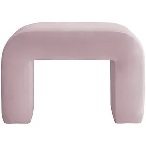 Пуфик "Боу" мини | бледно-розовый бархат