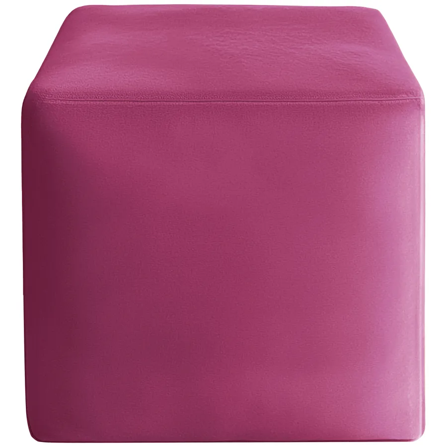Чехол пуфик "Квадро" | малиновый бархат - Фото миниатюра 1