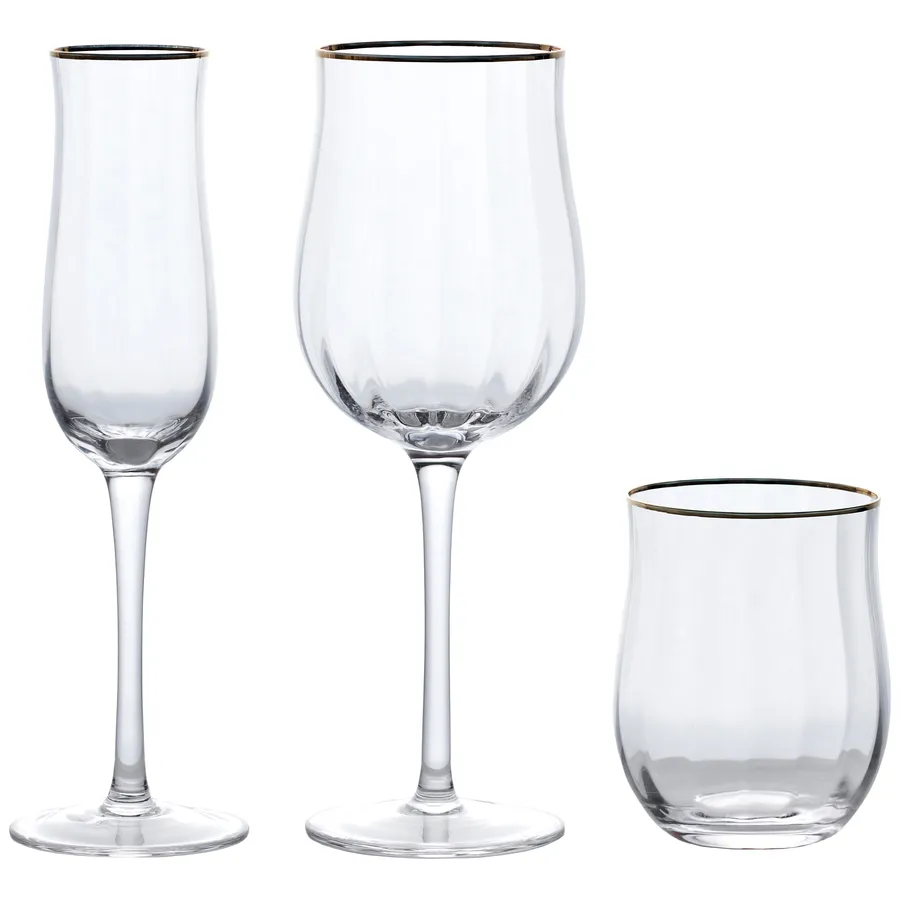 Набор бокалов "Санд" с золотым кантом - Фото миниатюра 1