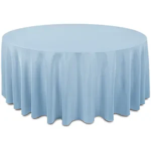 Скатерть "Альфа" пастельно-голубая круглая - Фото 1