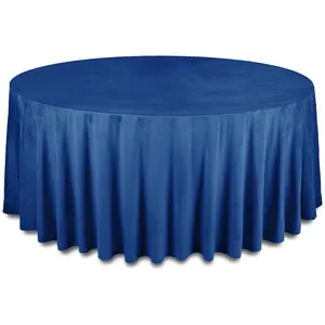 Скатерть бархатная "Бета" синий Ван Гога круглая