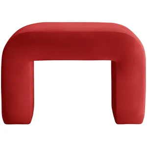 Пуфик "Боу" мини клубничный бархат