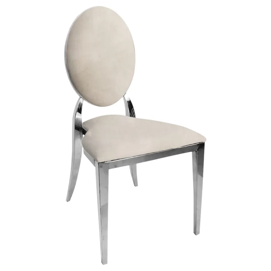 Стул "Вашингтон" серебряный, кокосовый раф бархат - Фото основное 1