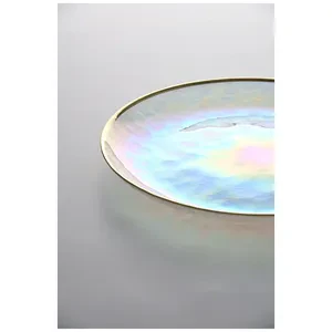 Тарелка "Кристи" перламутровая с золотым кантом - Фото 2