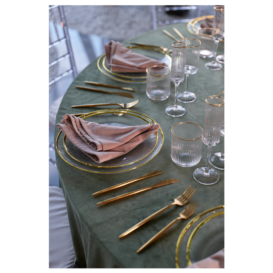 Тарелка "Кристи" прозрачная с золотым кантом большая - Фото миниатюра 3