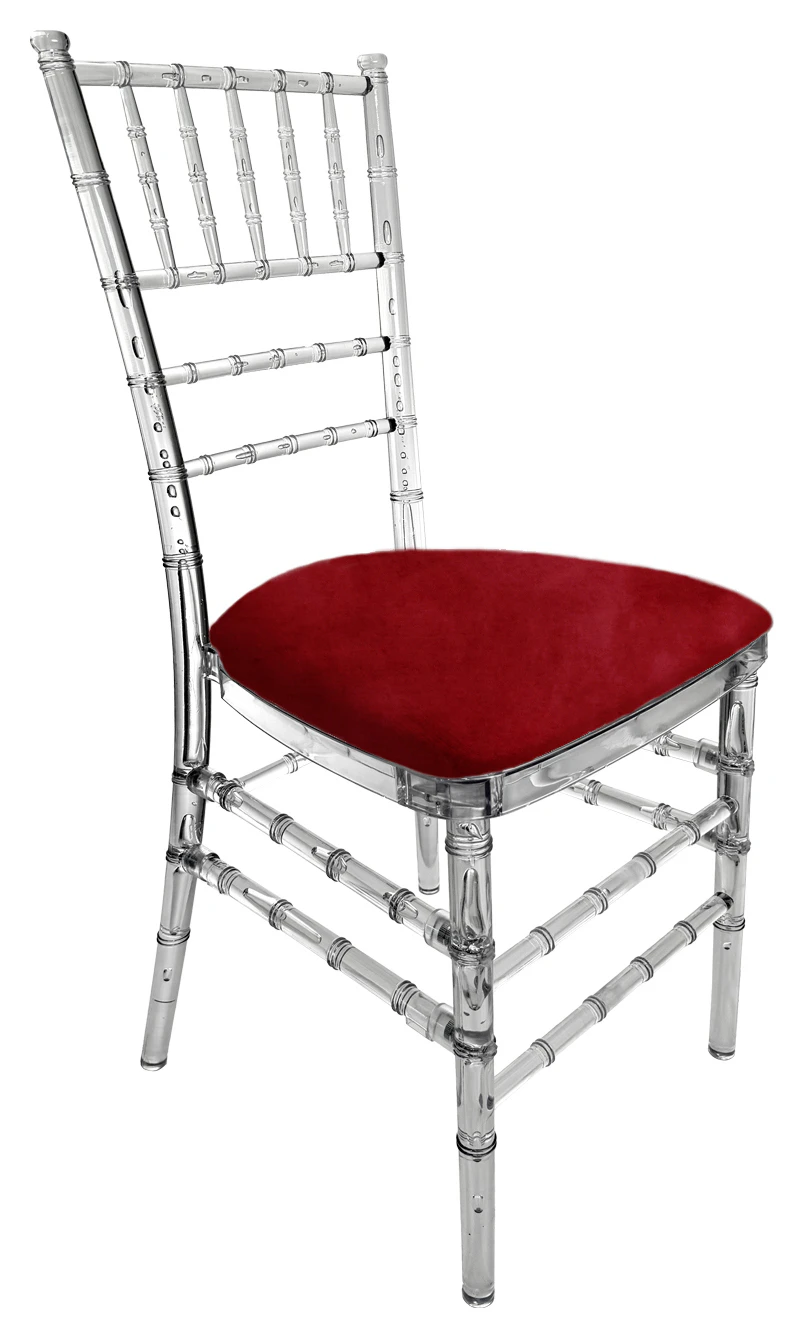 Стул "Тиффани" прозрачный, гранатовый бархат