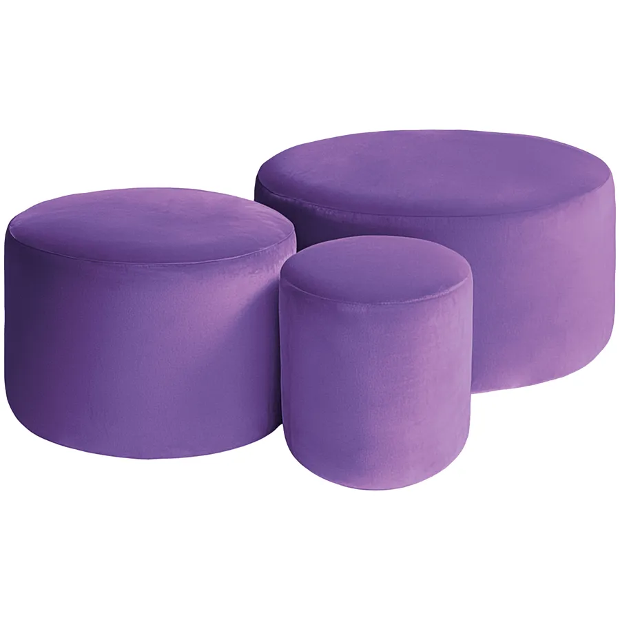 Набор пуфов "Фуфик" фиолетовый люпин бархат - Фото миниатюра 1