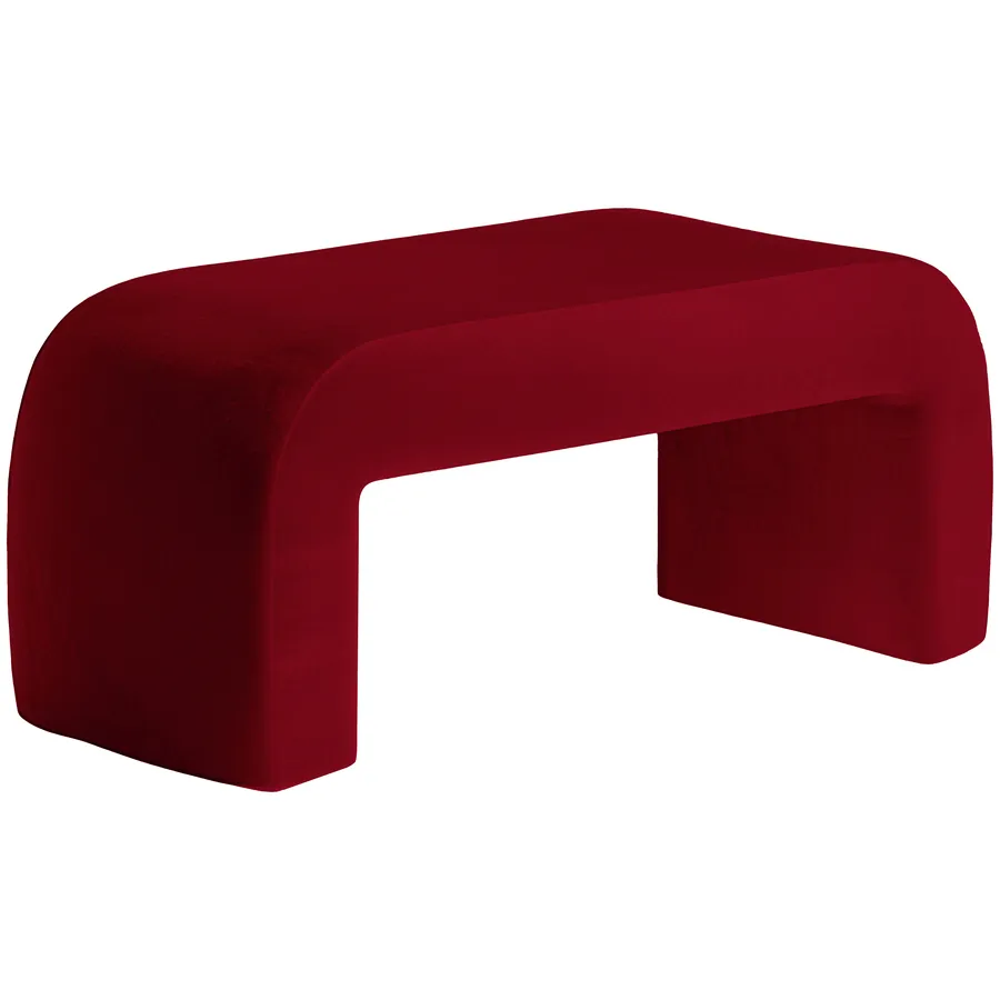 Пуфик "Боу" макс гранатовый бархат - Фото миниатюра 2