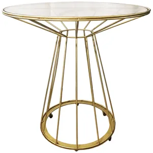 Стол "Минерва" на колесиках золотой